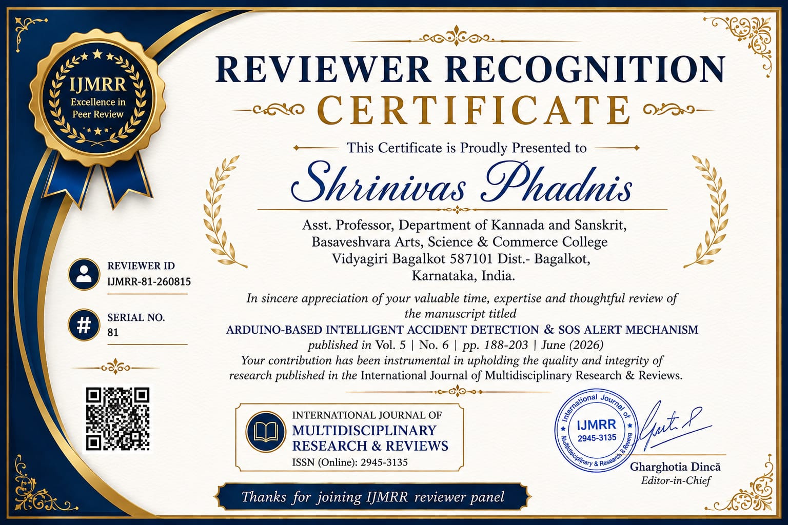 Reviewer Official Certificate-3