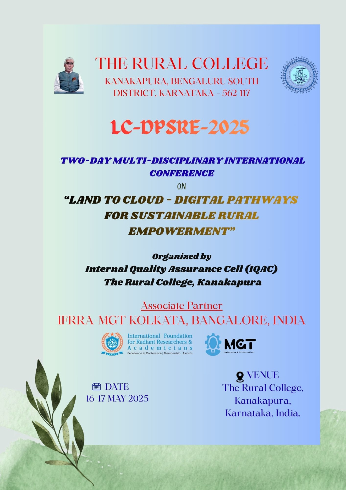 					View Vol. 5 No. 2s (2026): Special Issue on "LAND TO CLOUD - DIGITAL PATHWAYS  FOR SUSTAINABLE RURAL EMPOWERMENT"
				